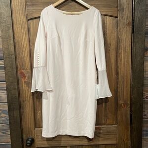Calvin Klein Cream Long Sleeve Dress